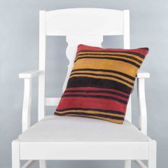 Rug Pillow Unique Hand Woven Pillow  - 40x40 - Colorful pillows, Wool pillows