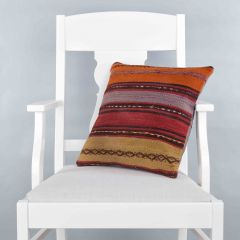 Rug Pillow Unique Hand Woven Pillow  - 40x40 - Colorful pillows, Wool pillows