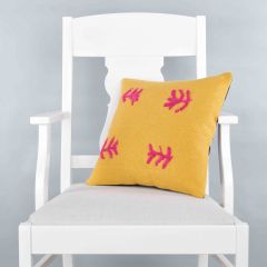 Rug Pillow Unique Hand Woven Pillow  - 40x40 - Yellow pillows, Wool pillows