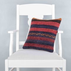 Rug Pillow Unique Hand Woven Pillow  - 40x40 - Colorful pillows, Wool pillows