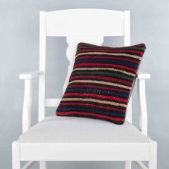 Rug Pillow Unique Hand Woven Pillow  - 40x40 - Colorful pillows, Wool pillows