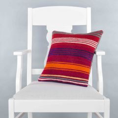 Rug Pillow Unique Hand Woven Pillow  - 40x40 - Colorful pillows, Wool pillows