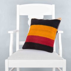 Rug Pillow Unique Hand Woven Pillow  - 40x40 - Colorful pillows, Wool pillows