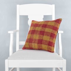 Rug Pillow Unique Hand Woven Pillow  - 40x40 - Red pillows, Wool pillows