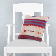 Rug Pillow Unique Hand Woven Pillow  - 40x40 - Colorful pillows, Wool pillows