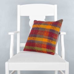 Rug Pillow Unique Hand Woven Pillow  - 40x40 - Colorful pillows, Wool pillows