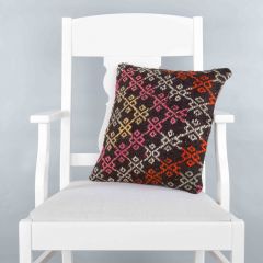 Rug Pillow Unique Hand Woven Pillow  - 40x40 - Colorful pillows, Wool pillows