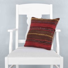 Rug Pillow Unique Hand Woven Pillow  - 40x40 - Colorful pillows, Wool pillows