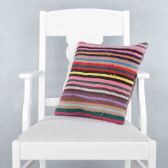 Rug Pillow Unique Hand Woven Pillow  - 40x40 - Colorful pillows, Wool pillows