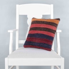 Rug Pillow Unique Hand Woven Pillow  - 40x40 - Colorful pillows, Wool pillows