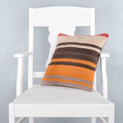 Rug Pillow Unique Hand Woven Pillow  - 40x40 - Colorful pillows, Wool pillows