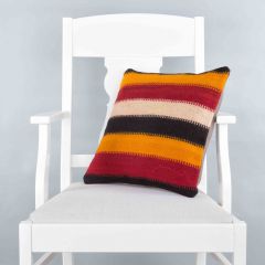 Rug Pillow Unique Hand Woven Pillow  - 40x40 - Colorful pillows, Wool pillows