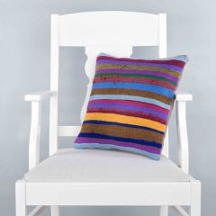 Rug Pillow Unique Hand Woven Pillow  - 40x40 - Colorful pillows, Wool pillows