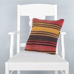 Rug Pillow Unique Hand Woven Pillow  - 40x40 - Colorful pillows, Wool pillows