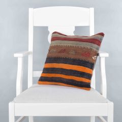 Rug Pillow Unique Hand Woven Pillow  - 40x40 - Colorful pillows, Wool pillows