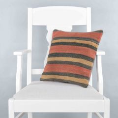 Rug Pillow Unique Hand Woven Pillow  - 40x40 - Colorful pillows, Wool pillows