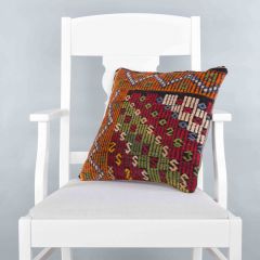 Modern Classic Hand Woven Pillow  - 40x40 - Colorful pillows, Wool pillows