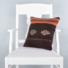 Modern Classic Hand Woven Pillow  - 40x40 - Brown pillows, Wool pillows