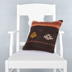 Modern Classic Hand Woven Pillow  - 40x40 - Brown pillows, Wool pillows