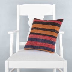 Traditional Pattern Hand Woven Pillow - 40x40 - Colorful Decorative Pillows & Blankets, Wool Decorative Pillows & Blankets