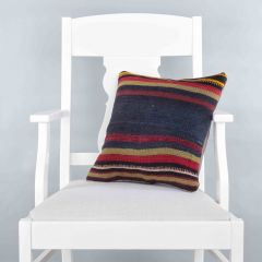 Traditional Pattern Hand Woven Pillow - 40x40 - Colorful Decorative Pillows & Blankets, Wool Decorative Pillows & Blankets