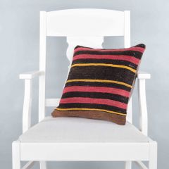 Traditional Pattern Hand Woven Pillow - 40x40 - Colorful Decorative Pillows & Blankets, Wool Decorative Pillows & Blankets