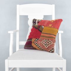 Traditional Pattern Hand Woven Pillow - 40x40 - Colorful Decorative Pillows & Blankets, Wool Decorative Pillows & Blankets