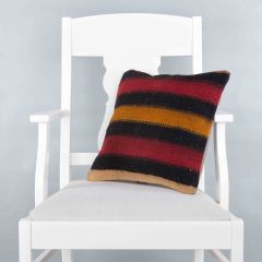 Traditional Pattern Hand Woven Pillow - 40x40 - Colorful Decorative Pillows & Blankets, Wool Decorative Pillows & Blankets