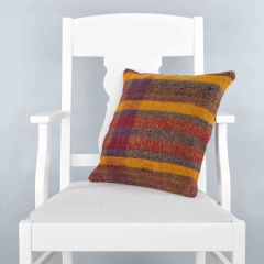 Traditional Pattern Hand Woven Pillow - 40x40 - Colorful Decorative Pillows & Blankets, Wool Decorative Pillows & Blankets