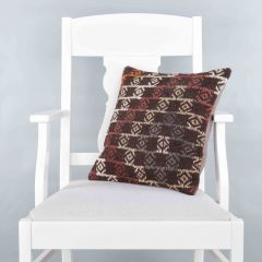 Modern Classic Hand Woven Pillow  - 40x40 - Brown pillows, Wool pillows