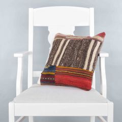 Traditional Pattern Hand Woven Pillow - 40x40 - Colorful Decorative Pillows & Blankets, Wool Decorative Pillows & Blankets