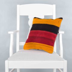 Traditional Pattern Hand Woven Pillow - 40x40 - Colorful Decorative Pillows & Blankets, Wool Decorative Pillows & Blankets