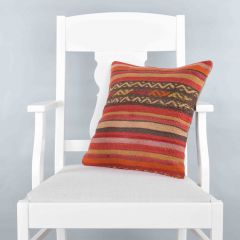 Traditional Pattern Hand Woven Pillow - 40x40 - Colorful Decorative Pillows & Blankets, Wool Decorative Pillows & Blankets