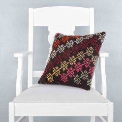 Traditional Pattern Hand Woven Pillow - 40x40 - Colorful Decorative Pillows & Blankets, Wool Decorative Pillows & Blankets