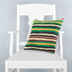 Traditional Pattern Hand Woven Pillow - 40x40 - Colorful Decorative Pillows & Blankets, Wool Decorative Pillows & Blankets