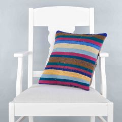 Traditional Pattern Hand Woven Pillow - 40x40 - Colorful Decorative Pillows & Blankets, Wool Decorative Pillows & Blankets