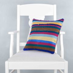 Traditional Pattern Hand Woven Pillow - 40x40 - Colorful Decorative Pillows & Blankets, Wool Decorative Pillows & Blankets