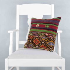 Modern Classic Hand Woven Pillow  - 40x40 - Colorful pillows, Wool pillows