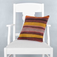 Traditional Pattern Hand Woven Pillow - 40x40 - Colorful Decorative Pillows & Blankets, Wool Decorative Pillows & Blankets