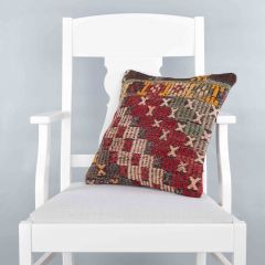 Modern Classic Hand Woven Pillow  - 40x40 - Colorful pillows, Wool pillows