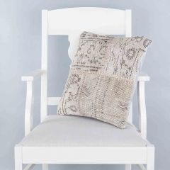 Beige Hand Woven PATCHWORK throw pillow - 45x45 - Clear Pillows, Wool Pillows