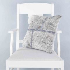 Hand Woven PATCHWORK throw pillow - 45x45 - White Pillows, Wool Pillows