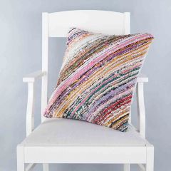 Rug Patterned Hand Woven Cushion  - 50x50 - Colorful Pillows, Wool Pillows