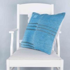 Modern Classical Rug Patterned Hand Woven Cushion   - 50x50 - Blue Pillows, Wool Pillows