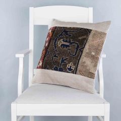 Modern Classical Rug Patterned Hand Woven Cushion   - 50x50 -  Pillows, Wool Pillows