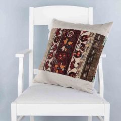 Modern Classical Rug Patterned Hand Woven Cushion   - 50x50 - Colorful Pillows, Wool Pillows