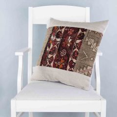 Modern Classical Rug Patterned Hand Woven Cushion   - 50x50 - Colorful Pillows, Wool Pillows