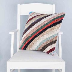 Modern Classical Rug Patterned Hand Woven Cushion   - 50x50 - Colorful Pillows, Wool Pillows