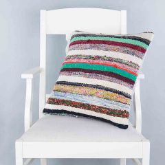 Modern Classical Rug Patterned Hand Woven Cushion   - 50x50 -  Pillows, Wool Pillows