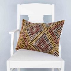 Rug Patterned Hand Woven Cushion  - 60x40 - Colorful Pillows, Wool Pillows